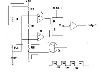 555 Timer IC as a-stable Multivibrator