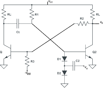Monostable Multivibrator Delay Line Circuit