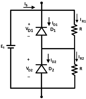 Series Combination of Diodes with Resistor Added