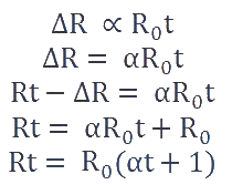 Effect of temperature on Resistance Equation