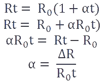 Effect of temperature on Resistance Equation