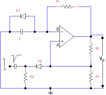 Monostable Multivibrator Using Opamp